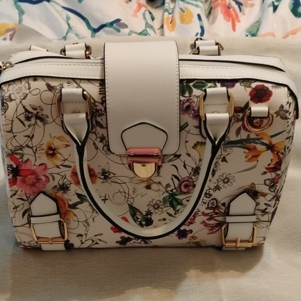 Floral White Handbag